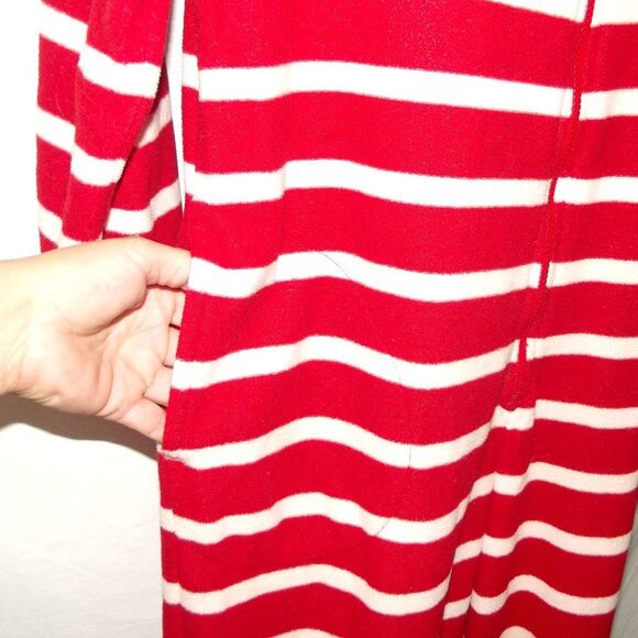 NICK & NORA Sock Monkey Footie Pajamas/Union Suit, M, Red/White, Zips, Pockets - Picture 8 of 12